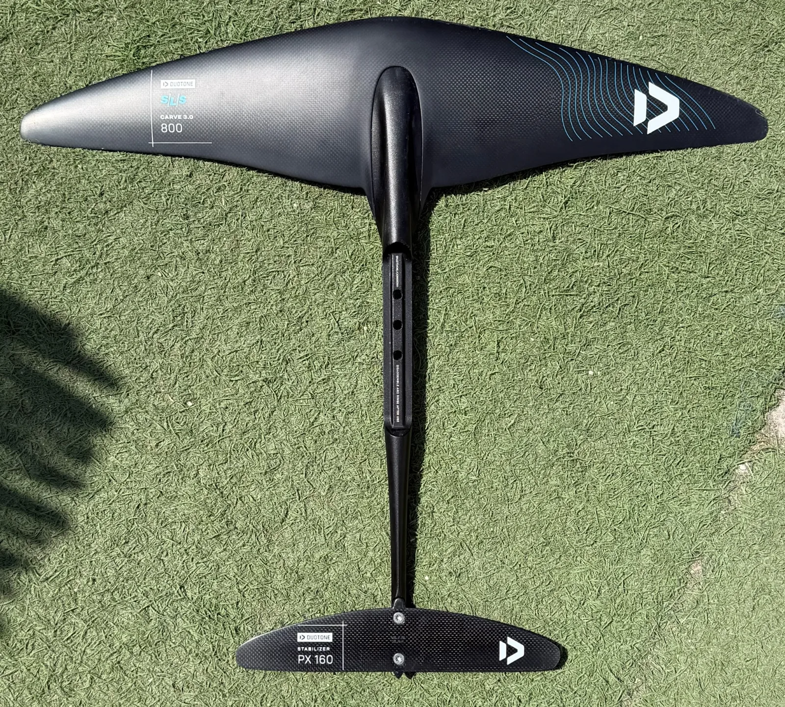 Duotone Aereoplanino Set Front Wing Carve 3.0 800 SLS Stabilizer PX 160 Fuselage AL 3BS 60 — used Wing Foil gear on SwellCave